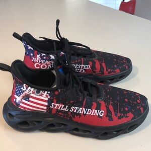 Patriotic Kids Sneakers - Black and Red